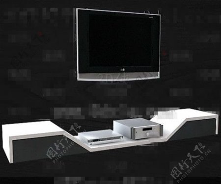 银白色的独特的电视柜