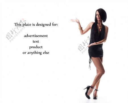 性感美女与广告牌图片