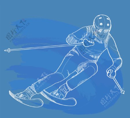 滑雪运动员矢量素材