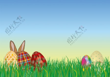 复活节兔子彩蛋素材