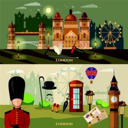 伦敦旅游漫画图片