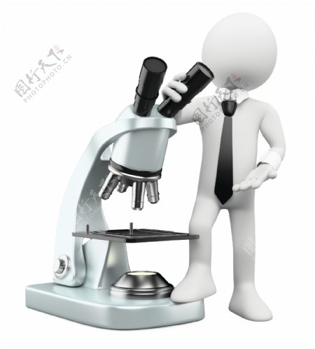 3D小人与显微镜图片