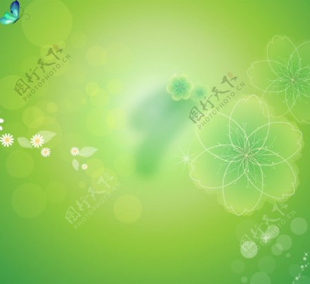 绿色花朵主题背景