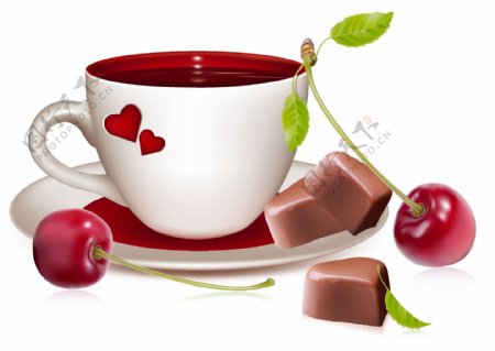 巧克力咖啡与樱桃