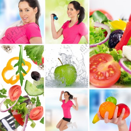 健身图片和蔬菜
