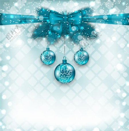 蓝色圣诞节装饰元素