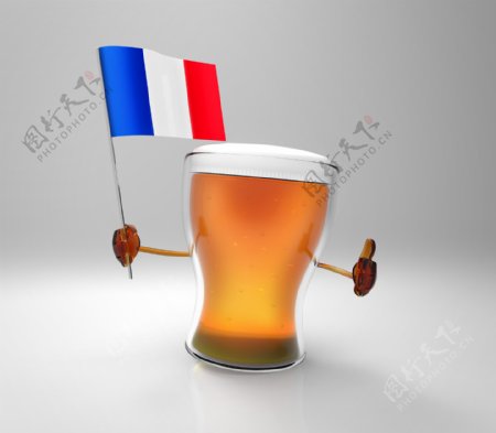 国旗与啤酒图片