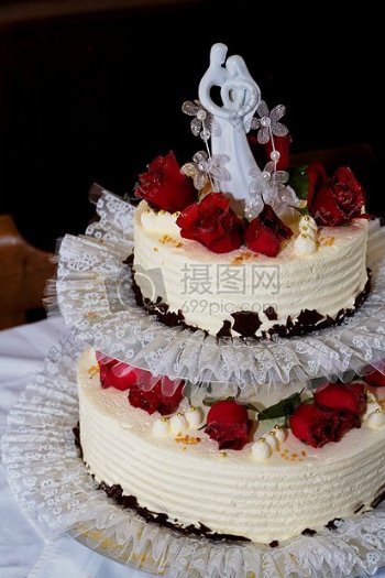 婚礼玫瑰奶油蛋糕