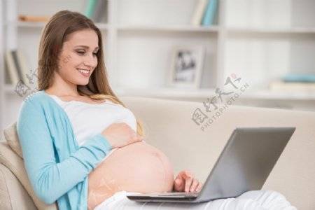 上网的孕妇图片