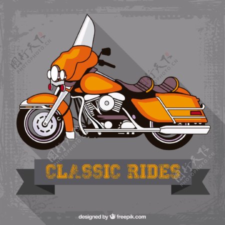 时尚橙色摩托车