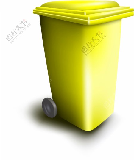黄色的立体垃圾桶