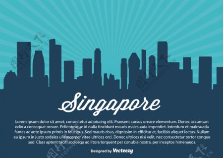 新加坡的天际线图