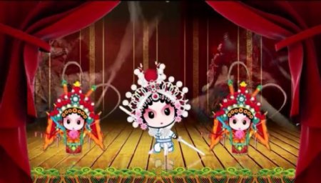 京剧脸谱中国风视频儿童卡通视频素材免