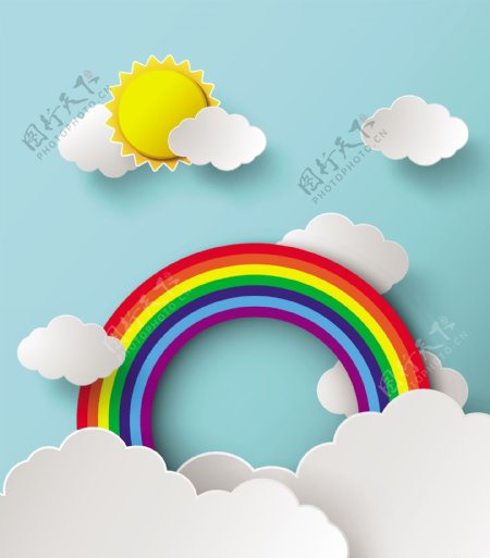 云朵与彩虹剪贴画