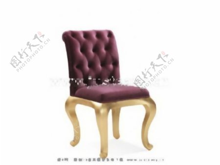 欧洲软垫椅紫色的单椅椅欧式