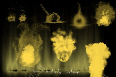 9种高清火焰爆炸炸药爆炸爆燃效果PS笔刷下载