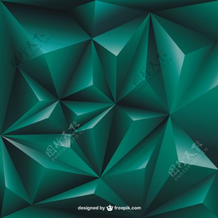 三角形的三维绿色背景