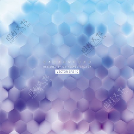 蓝紫色六角背景设计