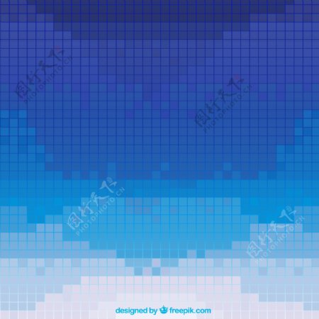 蓝色小方格背景矢量素材图片