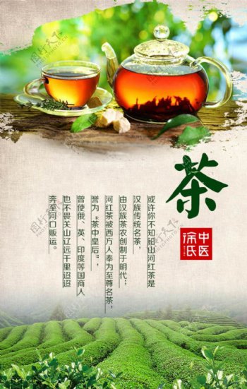 河红茶宣传海报PSD