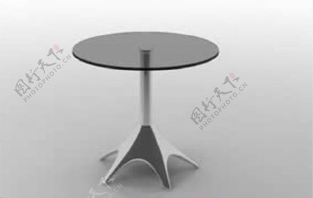 设计感圆形玻璃桌模型