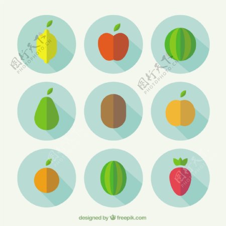 平面设计中的水果图标