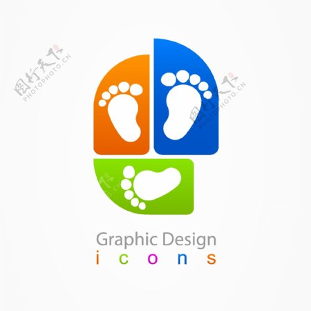 脚印logo设计