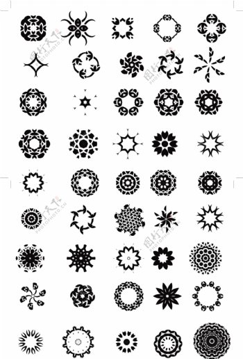 45种花纹图案矢量素材