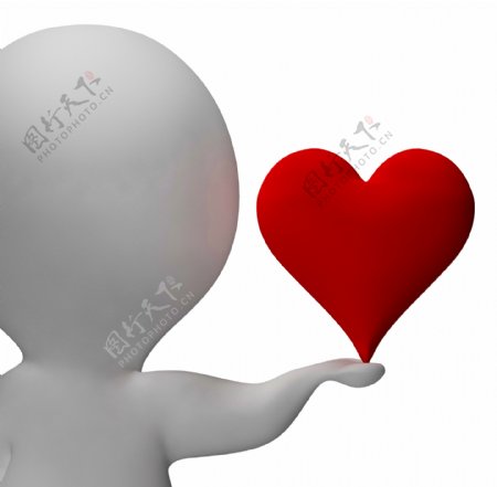 心脏和三维特征表明爱情人节