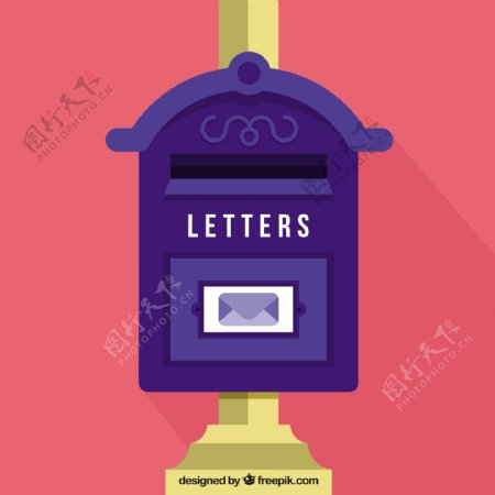平面设计中的旧邮箱背景