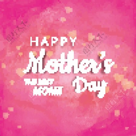 母亲节艺术字设计粉红色背景