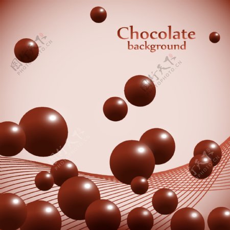 巧克力球背景矢量素材下载