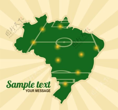 矢量巴西素材地图设计