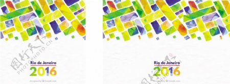 水彩抽象里约热内卢奥运会背景矢量图