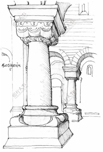 欧式建筑拱门立柱