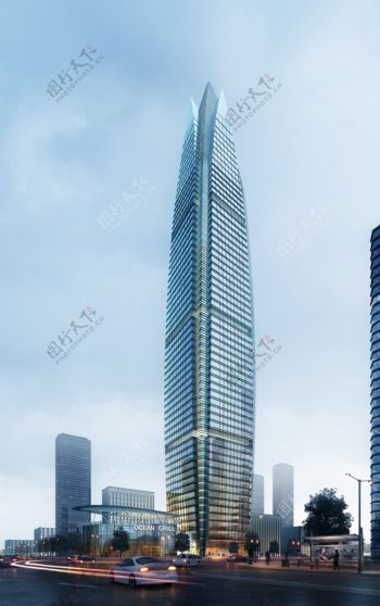 城市高楼大厦景观效果PSD分层素材
