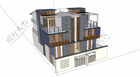 别墅单体模型3D