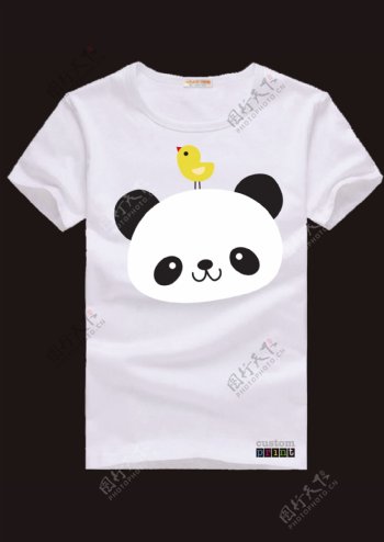 熊猫T恤印花模板