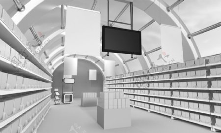 3D超市效果图图片