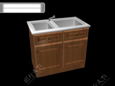 3D橱柜洗碗池