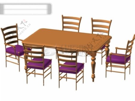 3d简约餐桌椅