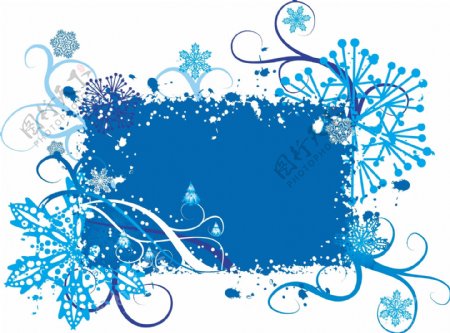 蓝色花卉素材背景设计