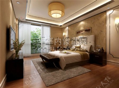 中式卧室模型制作