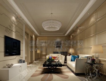 中式风格客厅空间设计max