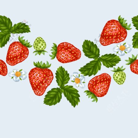手绘草莓背景