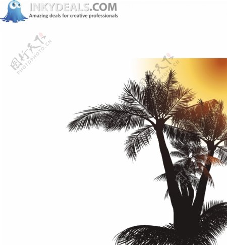 热带季度背景插图背景海报