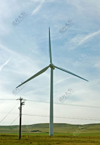 风力发电机特写图片