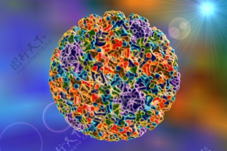 彩色的癌细胞病毒图片