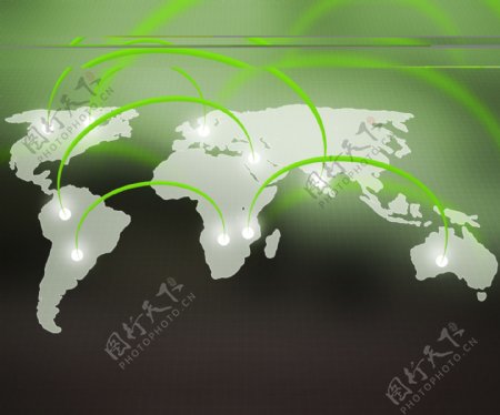 世界网络绿色背景