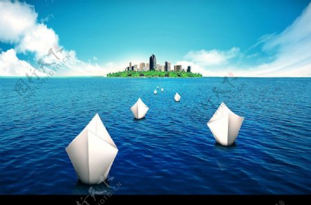 纸船游向大湖黄金岛
